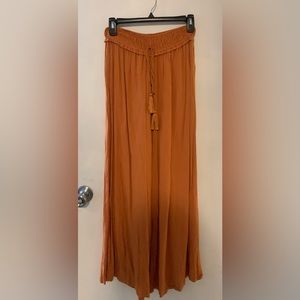 High Waisted Flowy Orange Pants